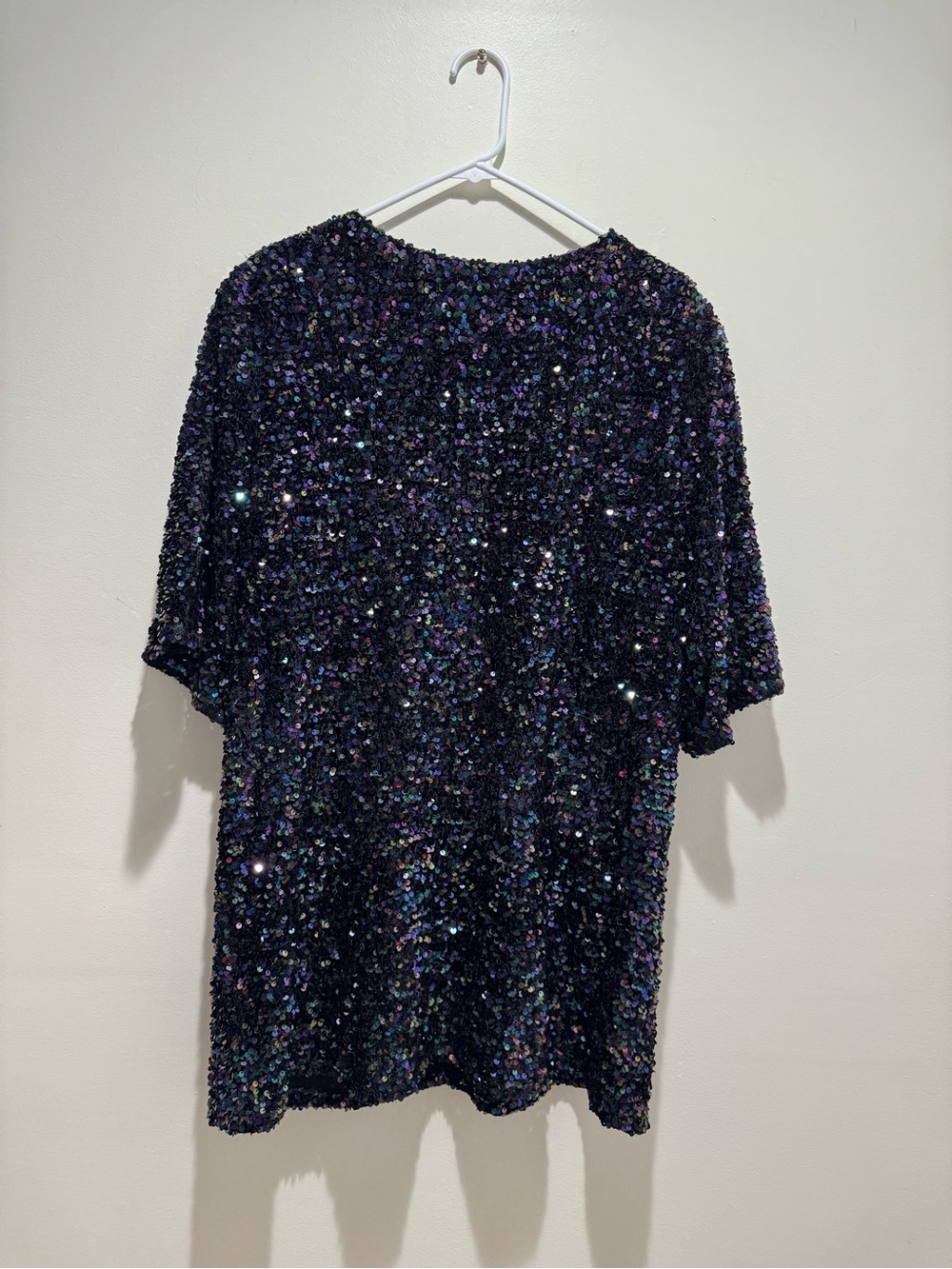 NWT Showpo Valetta Mini Sequin Low Back Shift Dress Midnight Blue Size 10